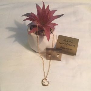 CZ Necklace & Earrings Set. NWT